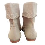 Vintage 9 West Stitched Fringe Ankle Boots Size 6 Moccasin BOHO Festival‎ Green Photo 5