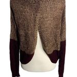 Mine Open Back Knit Sweater M Maroon Red Round Neck Long Sleeves Size M Photo 5