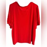 Carmen Marc Valvo  Red Textured Sleeve Tunic Photo 3