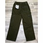 Simple Society Women's Olive Straight Leg Super High Rise Cargo Pants Photo 2