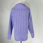 Aerie Chunky Cowl Neck Quarter Zip Long Sleeve Purple Sweater Size S Photo 1