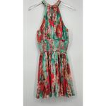 Rococo Sand Pleated Floral Mini Dress Womens Size Small NEW Green Photo 8