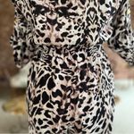 Bebe  Jumpsuit Leopard Animal Print Blouson Ankle Length S Dual Leg Cuff Party Photo 9