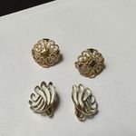 Avon, Crown Trifari Vintage Gold Tone Clip On Earrings Lot Of 2 Signed Photo 0