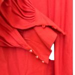 Sunoco Coral‎ Size M Long Sleeve Ruffle Front Knee Length Dress Red Size M Photo 3