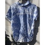 Beach Lunch Lounge Women’s S Blue White Tie Dye Button Down Short Sleeve Shirt Photo 2