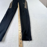 Adidas  Womens Tiro 17 Black Tapered Training Pants Sz XS Gold Stripe Track Zip Photo 11