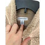 Calvin Klein Beige Sherpa Vest Women’s M Zip Up Sleeveless Cozy Layering Jacket Photo 3