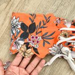 Zaful Orange floral front tie scallop set size 6. Photo 1