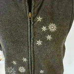 Rebecca Malone  Gray Christmas Scottie Dog Fleece Vest, size Medium Photo 2