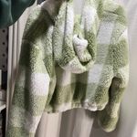 Green crop Sherpa jacket coat Size L Photo 2