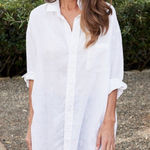 Frank & Eileen  MacKenzie Button Up Shirt in White‎ Linen Coastal Boho One Size Photo 0