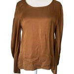 Young Fabulous and Broke Young, Fabulous & Broke brown long sleeve satin top size M Photo 0