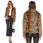 Rebecca Minkoff  Hudson Leopard Faux Calf Hair Jacket XXS Fall Winter Cozy Warm Photo 1