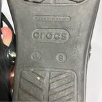 Crocs Sanrah beveled circle wedge sandals flip flops black silver women’s size 9 Photo 6