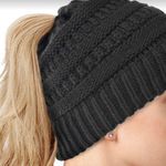 Ponytail Hat #4 Black Photo 1