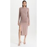 Susana Monaco NEW Ruched Long Sleeve Midi Dress Coco Brown Size Small $198 Photo 9