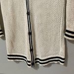 American Eagle Cream & Black Open Knit Long Dark Academia Cardigan Sweater S Photo 3