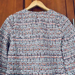 Tuckernuck Belfast Blouse Tweed V-Neck Fringe Trim Relaxed Fit Size XS NEW Photo 6