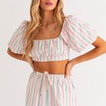 Le lis NWT Le  Zelda Stripe Crop Top and shorts set. Size Medium  Top: Large  Shorts: Medium Photo 11