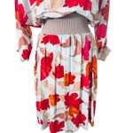 Maeve Anthropologie Dress Gemma Midi 3/4 Sleeve Floral Blue ,Orange ,Red Size M Photo 6