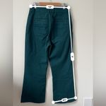 Faherty Uma High Rise Kick Crop Wide Leg Flare Cotton Pants Dark Green Size 27 Photo 9
