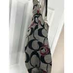 Coach Poppy Signature Hearts Glam Grey/ Black Canvas Large Tote Bag Photo 5