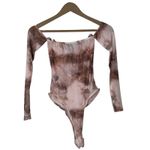 Pretty Little Thing NWT Bodysuit Womens 6 Pink Mesh Ruched Bardot Y2K Party Photo 6