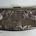 Banana Republic  Bronze Metallic Leather Clutch Small Clasp Handbag Purse Vintage Photo 2