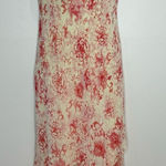 Vintage La Belle Y2K boho fairycore Floral Midi Dress Cream Pink size 7 90s Photo 0