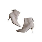 Stuart Weitzman  Juniper 70 Pale Gray Leather Tab Ankle Boots Size 7.5 Photo 13