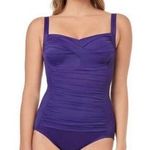 Croft & Barrow  Body Sculpting One Piece Swim Suit eggplant size 22W ruched Photo 0