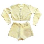 O. Vianca Yellow Crochet Set Crop sz S Photo 0