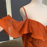 Women’s Orange Chiffon Prom Party Dress Corset Back Spaghetti Straps Size 16W Orange Photo 2