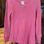 Seven7 Henley Washed Out Vintage Berry Waffle Shirt Comfy Womens New Photo 11