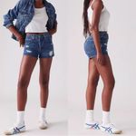 Levi's NWT ® Premium 501® ORIGINAL FIT HIGH RISE SHORTS Broken Midnight Dark Wash Photo 1