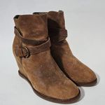 Johnston & Murphy Brynn Chestnut Calfskin Wedge Ankle Boots Size 7½ Photo 0