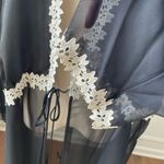 Daphne Grey Black Chiffon Lingerie Topper Housecoat Sexy Robe Plus Size 2X Photo 3