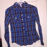 Women’s Ambiance Appairel Long Sleeve Shirt Blue Photo 0