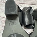 Eileen Fisher Arts Black Tumbled Leather Heeled Sandals Size 10 Photo 5