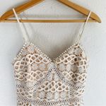 Lulus Lulu’s Beauty and Lace White and Nude Crochet Lace Mini Dress Sz Small Photo 4