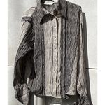 Dress Barn Vintage  Women’s Size M Medium Shirt Top Blouse Black Brown Western Photo 6