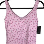 NWT KATIEJ NYC Ditsy Rose Kelsey Tank Top Pink Floral Crop Size Small Scoop Neck Photo 0