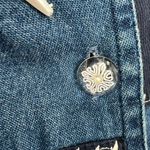 Tantrums S denim vest winter holiday snowflake mittens embroidered patchwork Blue Photo 4