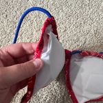 OP USA Patriotic Red Paisley Itty Bitty Bikini Top Junior’s Size Medium / 7 - 9 Photo 2