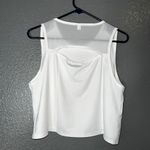 We1Fit White Mesh Back Cropped Tank Top L Athletic Activewear Size L Photo 1