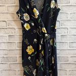 Kaileigh Women’s navy blue floral sleeveless deep v-neck dress size Large Photo 0