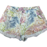 PILCRO & COMPANY Botanical Leaf Print High Rise Short Size 29 Boho Chic Costal White Photo 0