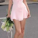Elegant Pink Halter Dress Photo 2