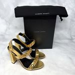 Giuseppe Zanotti NEW  Arya Leather Chain Link Block Heel Sandals Sexy Gold 35.5 Photo 1